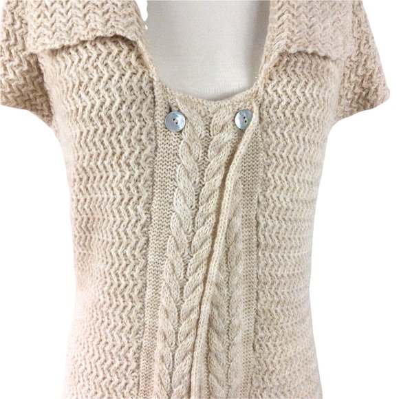 St. Ambecco Italian Wool Blend Long Cream Sweater, Medium - Picture 3 of 9